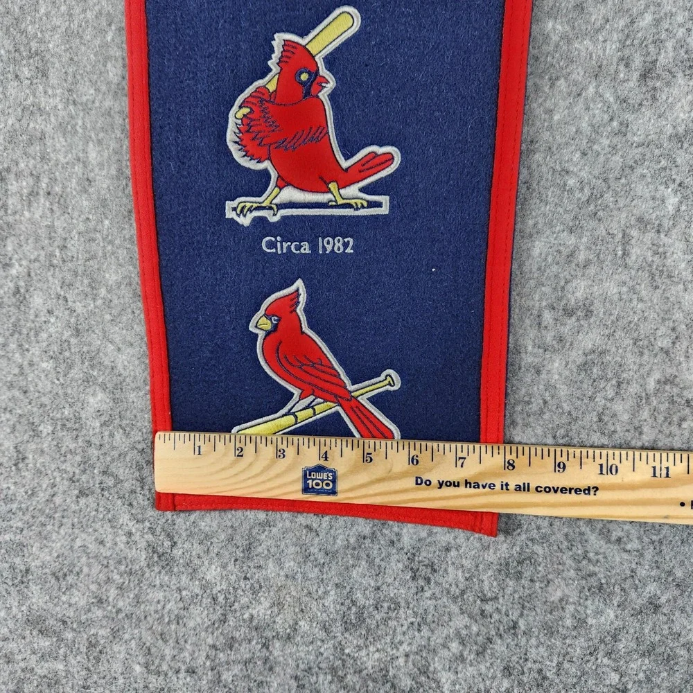 VTG Winning Streak St Louis Cardinals Banner MLB Blue Wool Heritage Logo Decor